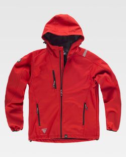 Chaqueta Workshell con detalles reflectantes Rojo / Negro