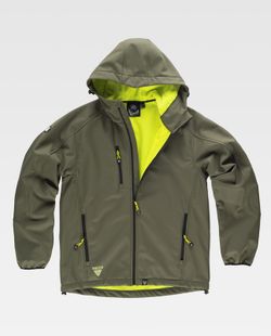Chaqueta Workshell Verde Caza / Amarillo