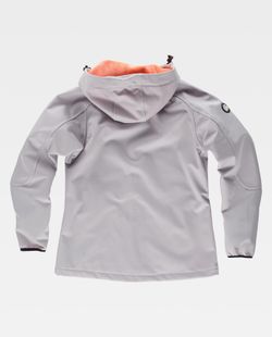 Chaqueta Workshell de mujer Gris Claro + Salmón