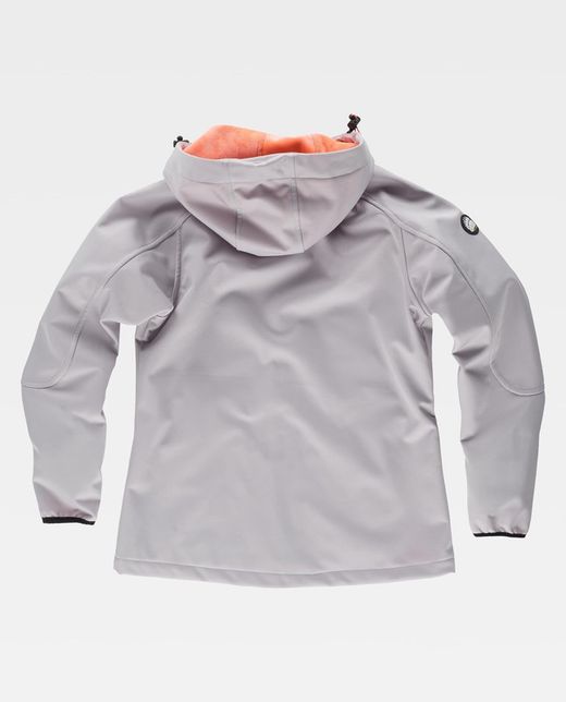 Chaqueta Workshell de mujer Gris Claro + Salmón