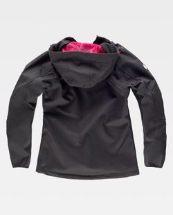 Chaqueta Workshell de mujer  Negro / Rosa Fucsia