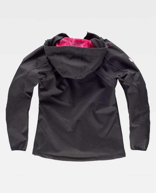 Chaqueta Workshell de mujer  Negro / Rosa Fucsia