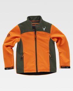 Workshell Jacke für Jungen kombiniert Orange AV Green Hunting