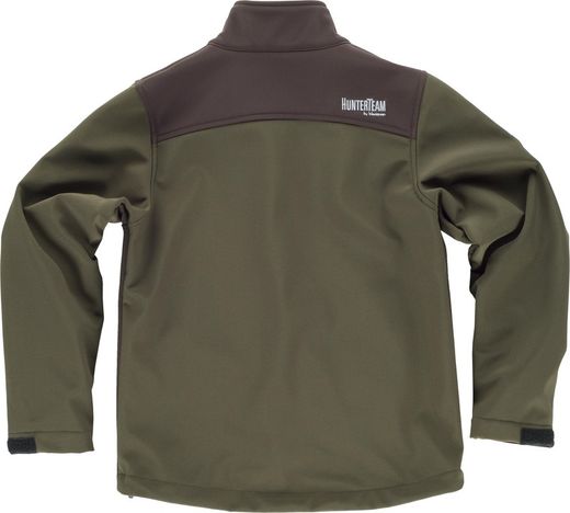 Workshell Jacke für Jungen kombiniert Hunting Green / Brown