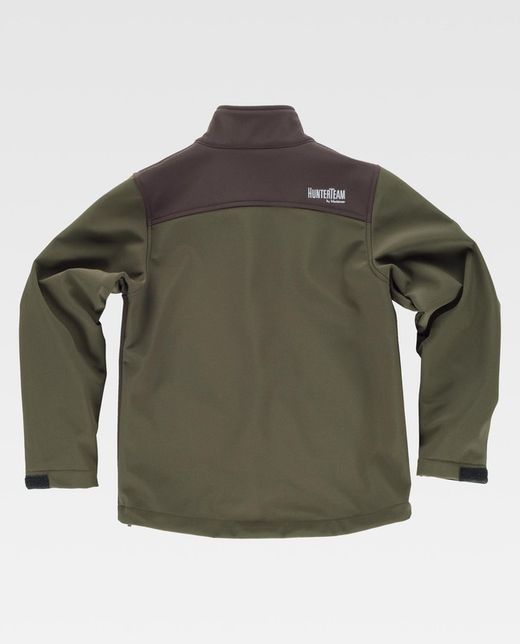 Workshell Jacke für Jungen kombiniert Hunting Green / Brown