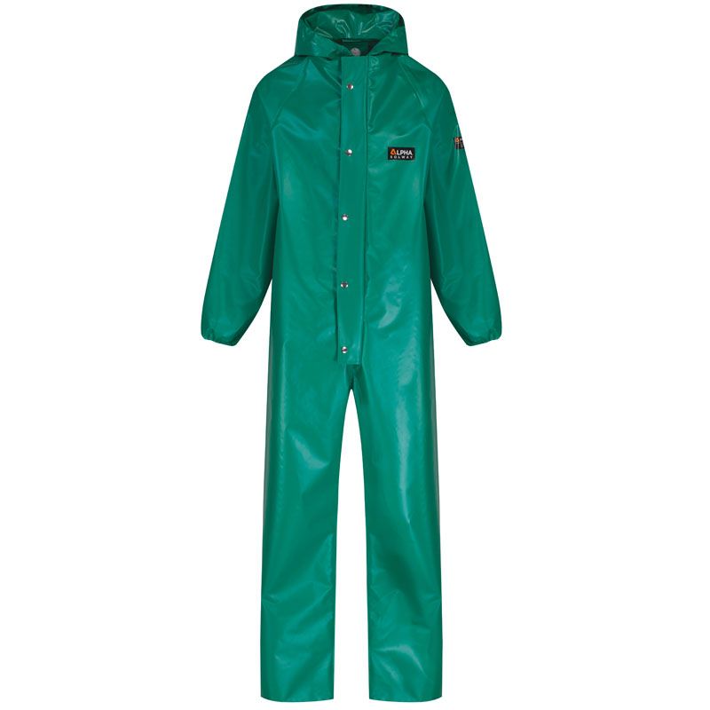 CHEMMASTER, buzo de PVC verde resistente a químicos -2XL