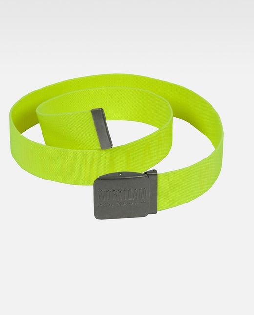 Cintura elastica con logo sulla fibbia e nel tessuto AV Yellow