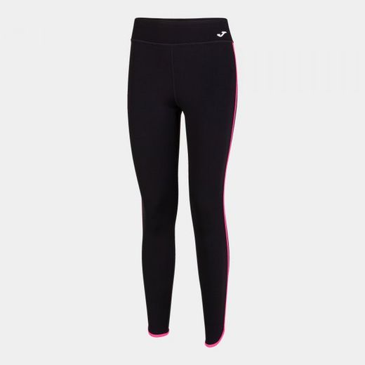 Collant Long Combi Torneo Noir Rose Fluo