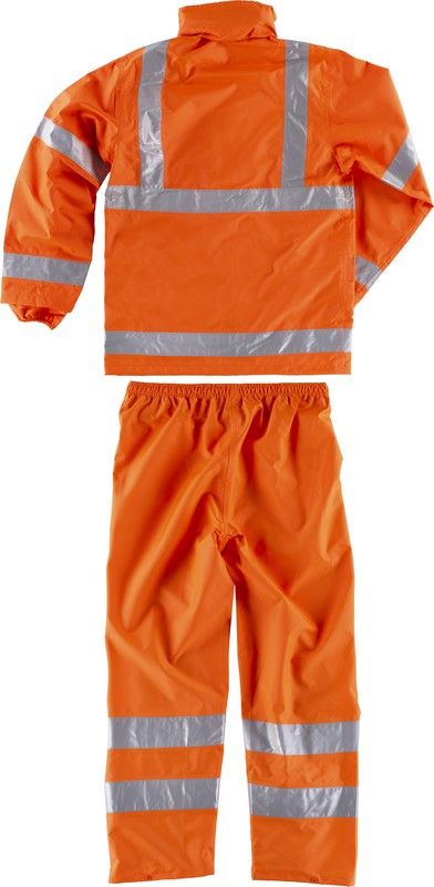 Warnschutz aus wasserdichter Hose und Jacke EN471 EN343 Orange