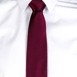 Corbata Sin Nudo Jacquard Ojo De Perdiz Burdeos