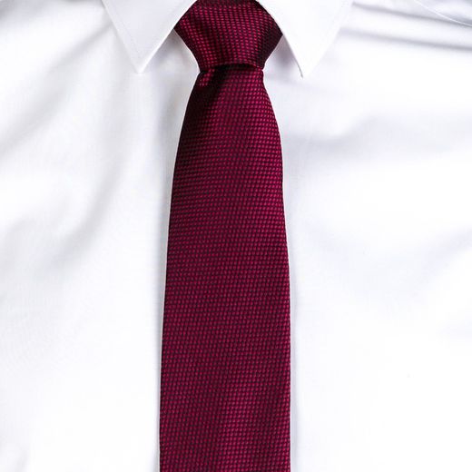 Corbata Sin Nudo Jacquard Ojo De Perdiz Burdeos