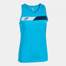 Court Sleeveless Shirt Fluor Turquoise Navy White