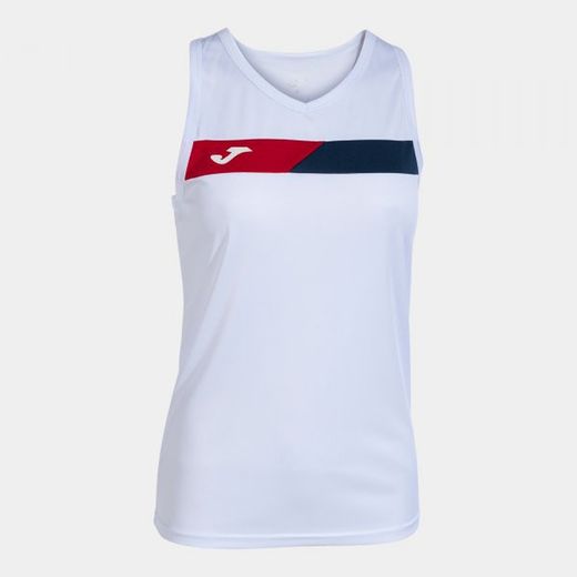 Chemise Sans Manches Court Blanc Rouge Marine