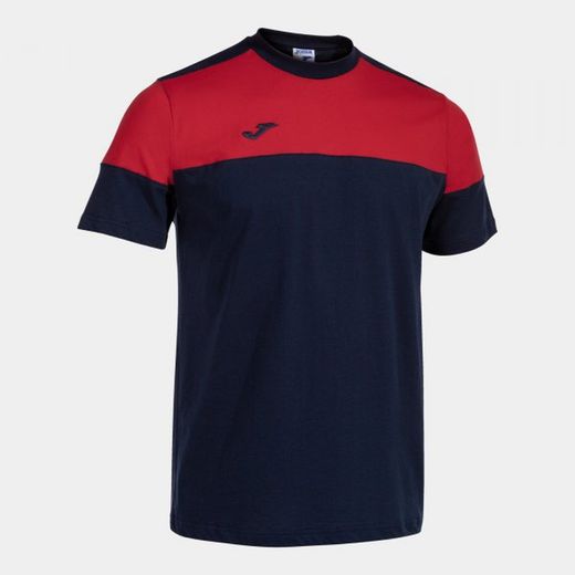 T-Shirt Manche Courte Crew V Marine Rouge
