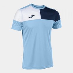 Crew V Short Sleeve T-Shirt Sky Blue Navy White