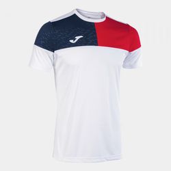 Crew V Short Sleeve T-Shirt White Red Navy