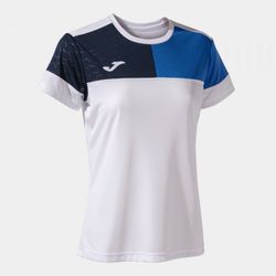 Crew V Short Sleeve T-Shirt White Royal Navy