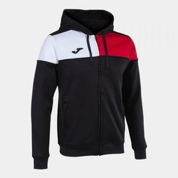 Crew V Zip-Up Hoodie Black Red White