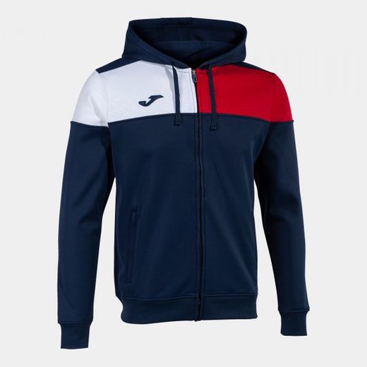 Crew V Zip-Up Hoodie Navy Red White