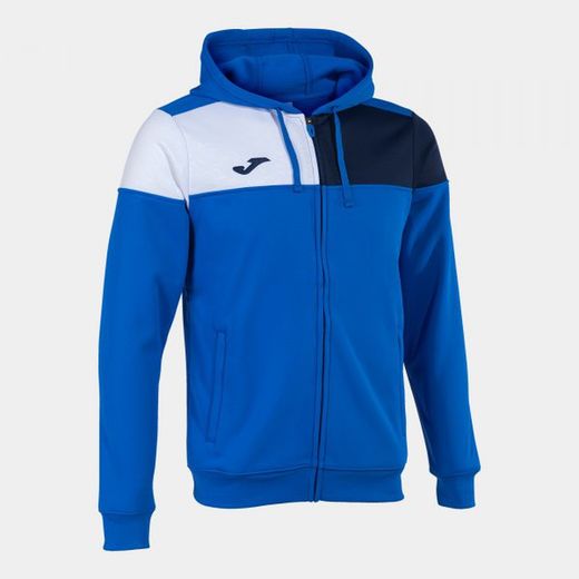 Crew V Zip-Up Hoodie Royal Navy White
