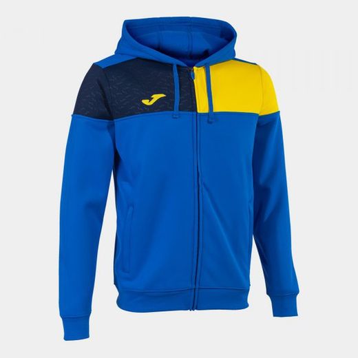 Crew V Zip-Up Hoodie Royal Yellow Navy
