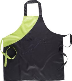 Delantal bicolor con peto 90x95 Negro / Verde Lima