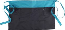 Delantal bicolor sin peto  70x45 Negro Turquesa