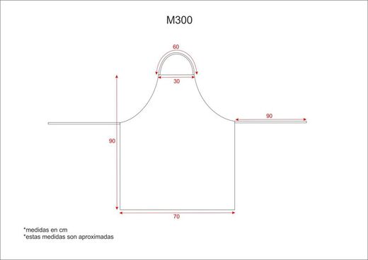 Classic long apron 90x70 without pockets Special manufacture Azulina