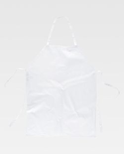 Klassische lange Schürze ohne Taschen 100% Cotton White