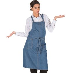 Delantal cocina unisex con peto 2 bolsillos