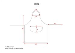 Apron with bib 2 pockets 95x90 Maroon