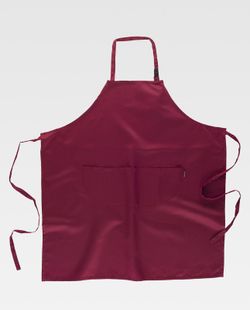Apron with bib 2 pockets 95x90 Maroon