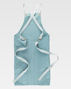 Delantal con peto en tejido canvas combinado