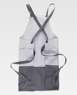 Delantal con peto en tejido canvas combinado