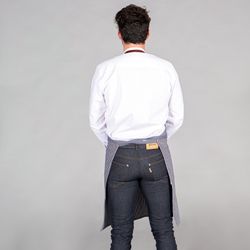 Delantal Con Peto Y Cinta De Cuero 87x73 Cm Loneta Rayas