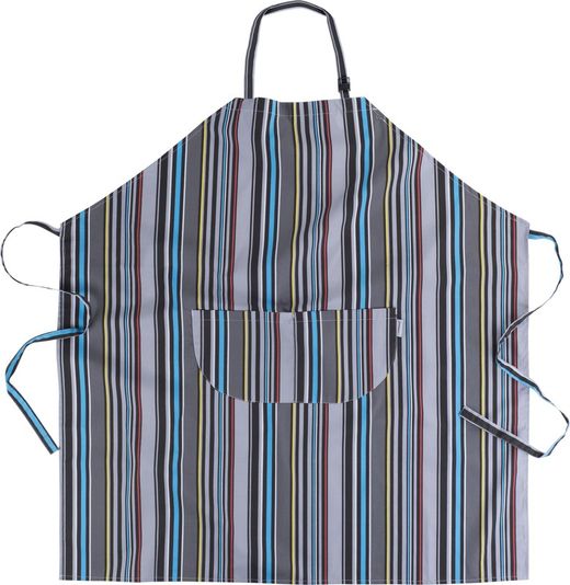 Tablier avec bavette et sac, imprimé rayé 90x95 IMPRIMÉ