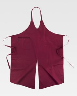 Schürze mit Kontrasttaschenpaspelierung und vorderer Öffnung Granatschwarz