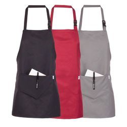 Delantal Corto Con Peto Gris  68x68 Cm