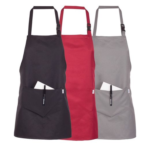 Delantal Corto Con Peto Gris  68x68 Cm