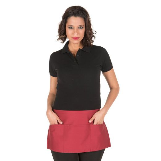 Tablier court sans bavette avec poche Coton 30x60 cm.