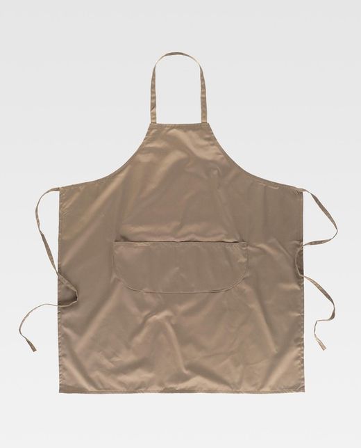Delantal cruzado largo 95x90cm con 2 bolsos Beige