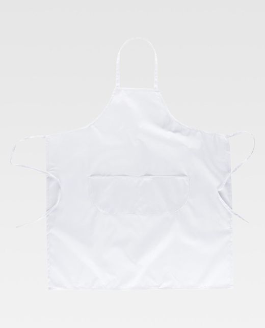 Lange Kreuzschürze 95x90cm mit 2 Beuteln Sonderanfertigung Weiß