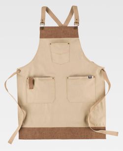 Delantal de color Beige+Marron | SERVICIOS