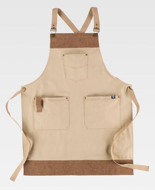 Delantal de color Beige+Marron | SERVICIOS