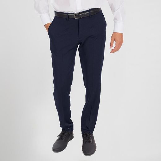 Pantalon Hombre  Slim Fit Sin Pinzas Tecno