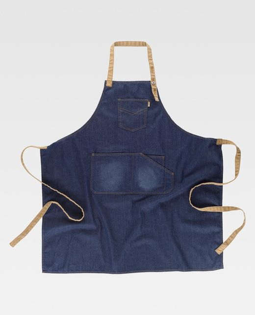 Lange Schürze mit Denim 90x95 Denim