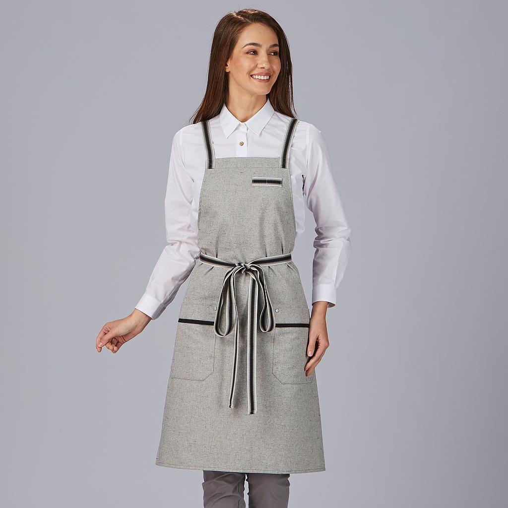 Delantal Peto Cinta Rayas 88x74 Cm Gris claro UD