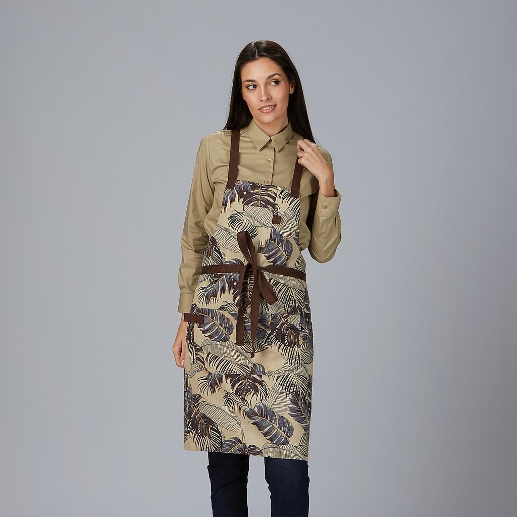 Delantal Peto Estampado Flores 88x74 Cm Marino UD