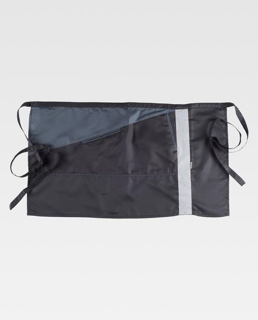 Schürze ohne Lätzchen, zweifarbig und mit reflektierendem Klebeband 80x45 Schwarzgrau