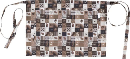 Tablier à bavette avec 2 poches, imprimé marron 50x35 IMPRIMÉ